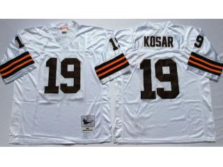 Cleveland Browns 19 Bernie Kosar Football Jersey White Retro