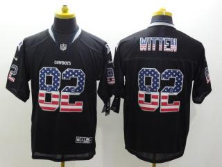 Dallas Cowboys 82 Jason Witten USA Flag Fashion Black Elite Jersey