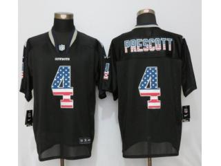 Dallas Cowboys 4 Dak Prescott USA Flag Fashion Black Elite Jersey