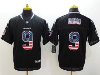 Dallas Cowboys 9 Tony Romo USA Flag Fashion Black Elite Jersey