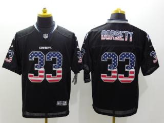 Dallas Cowboys 33 Tony Dorsett USA Flag Fashion Black Elite Jersey