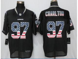 Dallas Cowboys 97 Taco Charlton USA Flag Fashion Black Elite Jersey