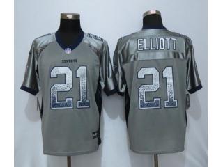 Dallas Cowboys 21 Ezekiel Elliott Drift Fashion Gray Elite Jersey