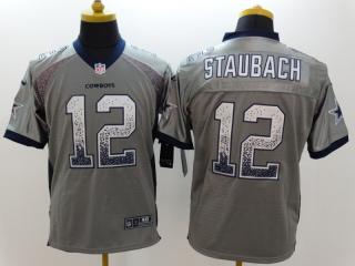 Dallas Cowboys 12 Roger Staubach Drift Fashion Gray Elite Jersey