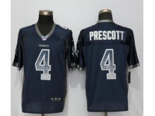 Dallas Cowboys 4 Dak Prescott Drift Fashion Blue Elite Jersey