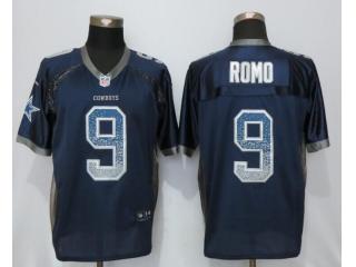 Dallas Cowboys 9 Tony Romo Drift Fashion Blue Elite Jersey
