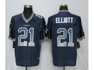 Dallas Cowboys 21 Ezekiel Elliott Drift Fashion Blue Elite Jersey