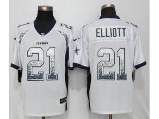 Dallas Cowboys 21 Ezekiel Elliott Drift Fashion White Elite Jersey
