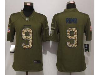 Dallas Cowboys 9 Tony Romo Green Salute To Service Limited Jersey