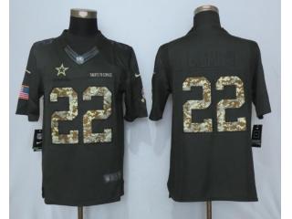 Dallas Cowboys 22 Emmitt Smith Anthracite Salute To Service Limited Jersey