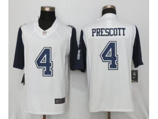 Dallas Cowboys 4 Dak Prescott Stitched Limited Rush Jersey White