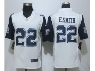 Dallas Cowboys 22 Emmitt Smith Stitched Limited Rush Jersey White