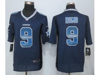 Dallas Cowboys 9 Tony Romo Navy Blue Strobe Limited Jersey