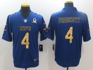 Dallas Cowboys 4 Dak Prescott Navy 2017 Pro Bowl Limited Jersey Legend gold word