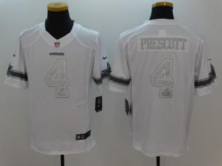 Dallas Cowboys 4 Dak Prescott Platinum White Limited Jersey