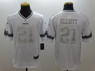 Dallas Cowboys 21 Ezekiel Elliott Platinum White Limited Jersey