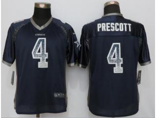 Women Dallas Cowboys 4 Dak Prescott Drift Fashion Blue Elite Jersey