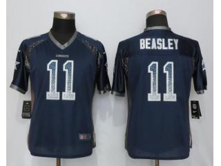 Women Dallas Cowboys 11 Cole Beasley Drift Fashion Blue Elite Jersey