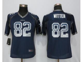 Women Dallas Cowboys 82 Jason Witten Drift Fashion Blue Elite Jersey