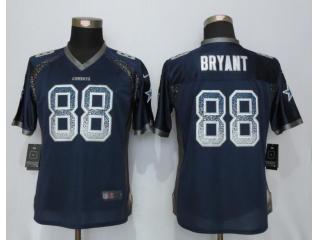 Women Dallas Cowboys 88 Dez Bryant Drift Fashion Blue Elite Jersey