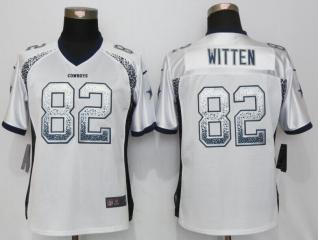 Women Dallas Cowboys 82 Jason Witten Drift Fashion White Elite Jersey