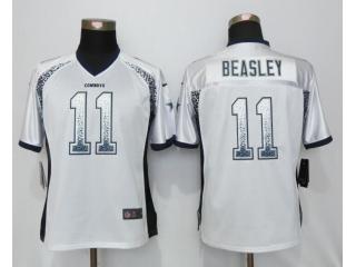 Women Dallas Cowboys 11 Cole Beasley Drift Fashion White Elite Jersey