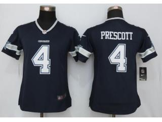 Women Dallas Cowboys 4 Dak Prescott Blue Limited Jersey