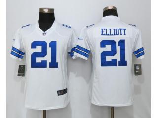 Women Dallas Cowboys 21 Ezekiel Elliott White Limited Jersey