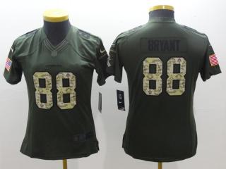 Women Dallas Cowboys 88 Dez Bryant Green Salute To Service Limited Jersey