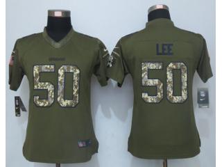 Women Dallas Cowboys 50 Sean Lee Green Salute To Service Limited Jersey