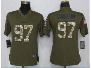 Women Dallas Cowboys 97 Taco Charlton Green Salute To Service Limited Jersey