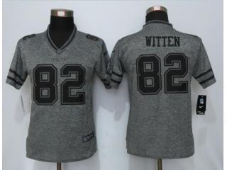 Women Dallas Cowboys 82 Jason Witten Stitched Gridiron Gray Limited Jersey