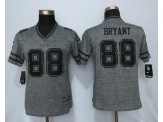 Women Dallas Cowboys 88 Dez Bryant Stitched Gridiron Gray Limited Jersey