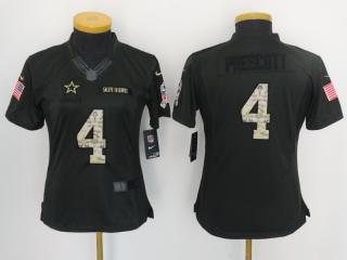 Women Dallas Cowboys 4 Dak Prescott Anthracite Salute To Service Elite Jersey