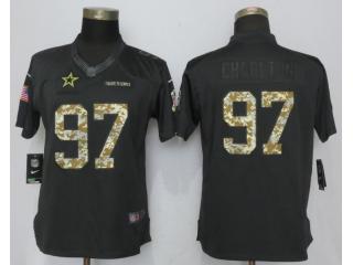 Women Dallas Cowboys 97 Taco Charlton Anthracite Salute To Service Elite Jersey