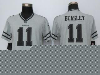 Women Dallas Cowboys 11 Cole Beasley Gridiron Gray II Elite Jersey