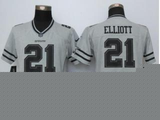 Women Dallas Cowboys 21 Ezekiel Elliott Gridiron Gray II Elite Jersey
