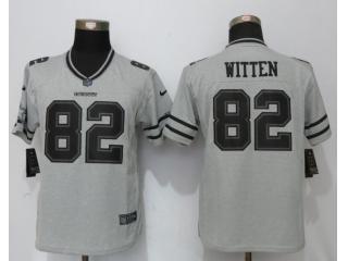 Women Dallas Cowboys 82 Jason Witten Gridiron Gray II Elite Jersey