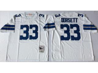 Dallas Cowboys 33 Tony Dorsett Football Jersey White Retro