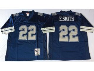 Dallas Cowboys 22 Emmitt Smith Football Jersey Blue Retro