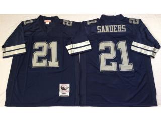 Dallas Cowboys 21 Deion Sanders Football Jersey Blue Retro
