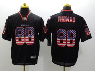 Denver Broncos 88 Demaryius Thomas USA Flag Fashion Black Elite Jersey
