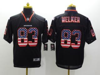 Denver Broncos 83 Wes Welker USA Flag Fashion Black Elite Jersey