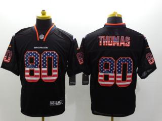 Denver Broncos 80 Julius Thomas USA Flag Fashion Black Elite Jersey