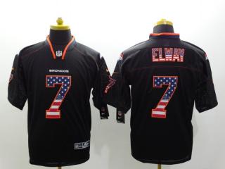Denver Broncos 7 John Elway USA Flag Fashion Black Elite Jersey