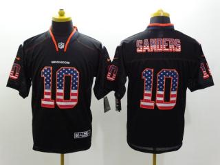 Denver Broncos 10 Emmanuel Sanders USA Flag Fashion Black Elite Jersey
