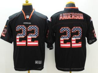 Denver Broncos 22 C. J. Anderson USA Flag Fashion Black Elite Jersey