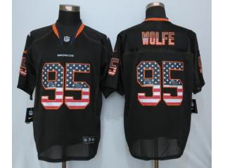 Denver Broncos 95 Derek Wolfe USA Flag Fashion Black Elite Jersey