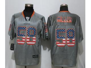 Denver Broncos 58 Von Miller USA Flag Fashion Gray Elite Jersey