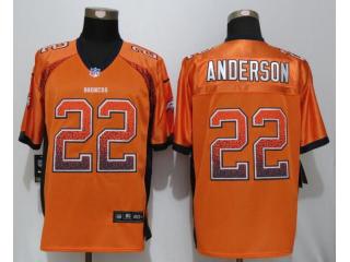 Denver Broncos 22 C. J. Anderson Drift Fashion Orange Elite Jersey